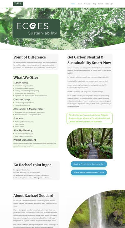 Web design for ECOES sustainability