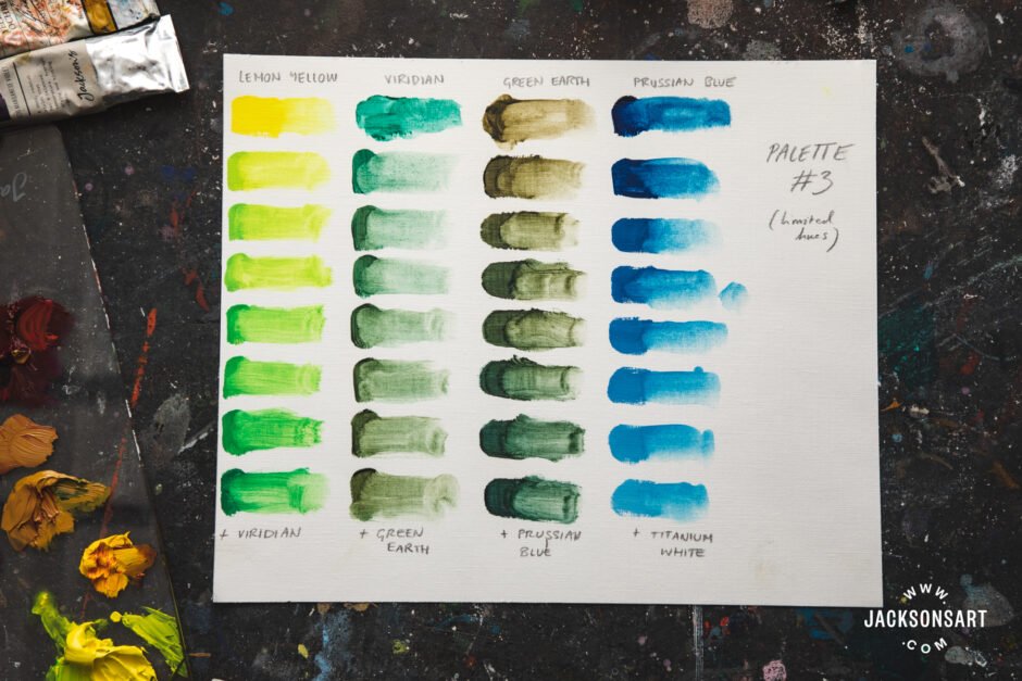 Colour palettes inspired by Georgia O'Keeffe – Green